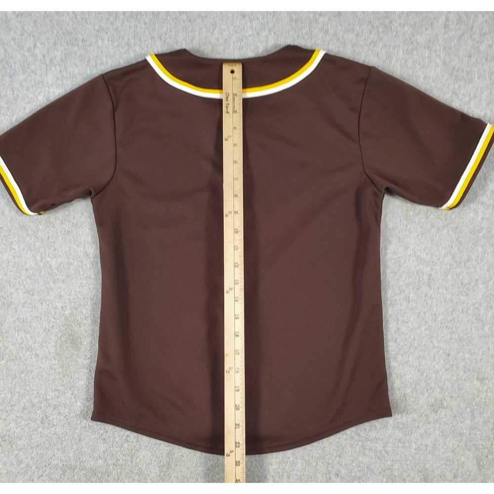 San Diego Padres Jersey Youth Boys Large Brown Button Front Team Logo Athletics - Picture 7 of 10